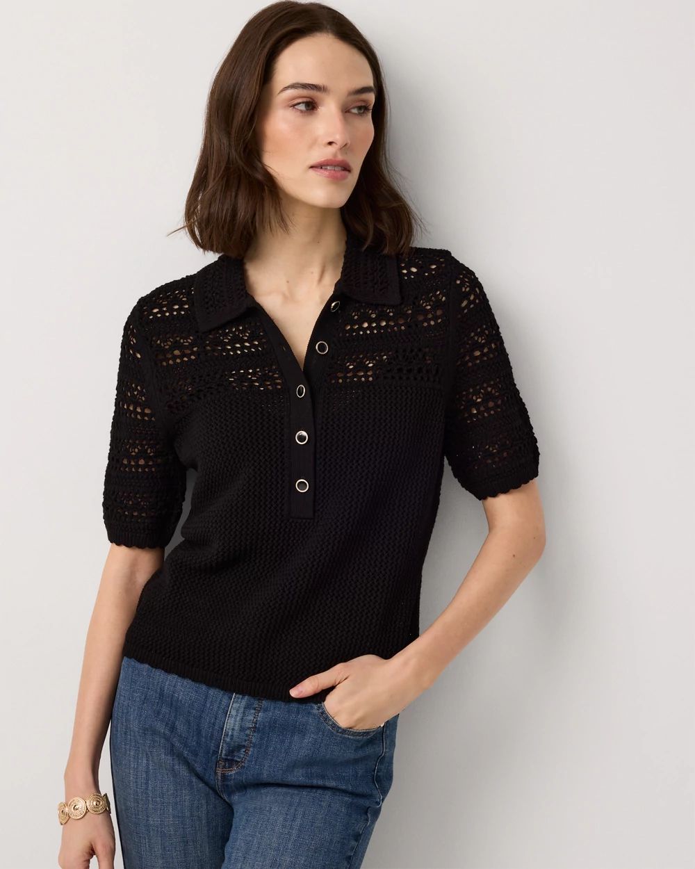 Crochet Knit Top | White House Black Market